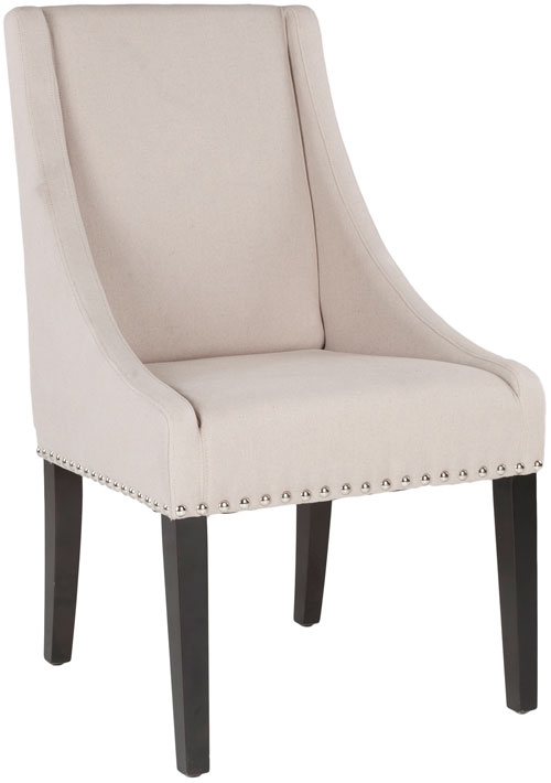 Britannia 19''H Kd Side Chairs (Set Of 2) - Silver Nail Heads - Taupe/Espresso - Arlo Home - Image 2