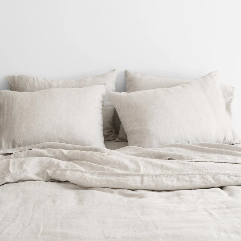 The Citizenry Stonewashed Linen Duvet Cover | Full/Queen | Duvet Only | Sand - Image 7