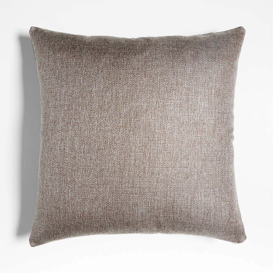 Jackson Deep Brown Basketweave Leather 23x23 Throw Pillow Cover - Image 2