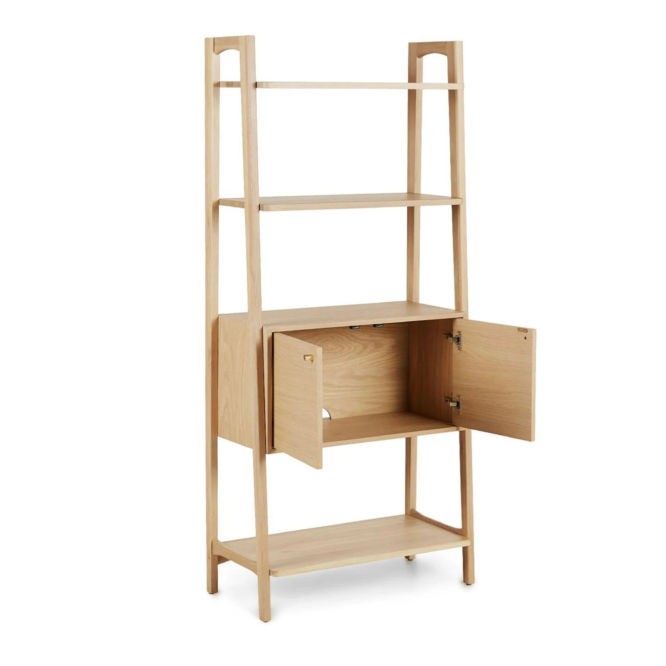 Krossa 31.5" Shelving Unit with Storage - White Oak - Image 2
