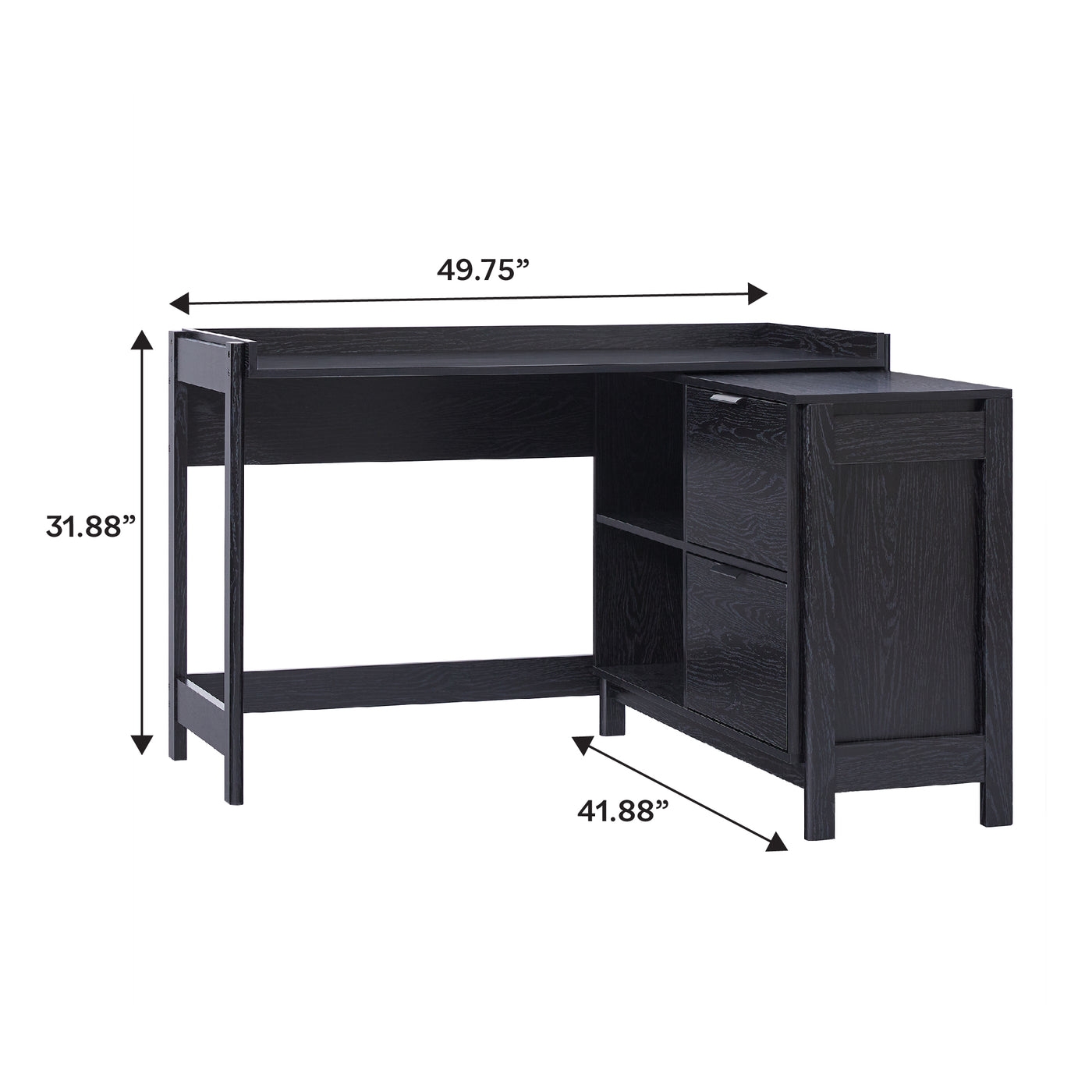 Holmes Modern L-Shaped Desk with Drawer Storage - Image 3