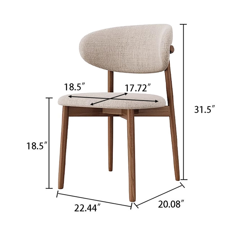 Niell Mid-Century Ash Dining Chair, Solid Wood Legs (Set of 2) - Image 1