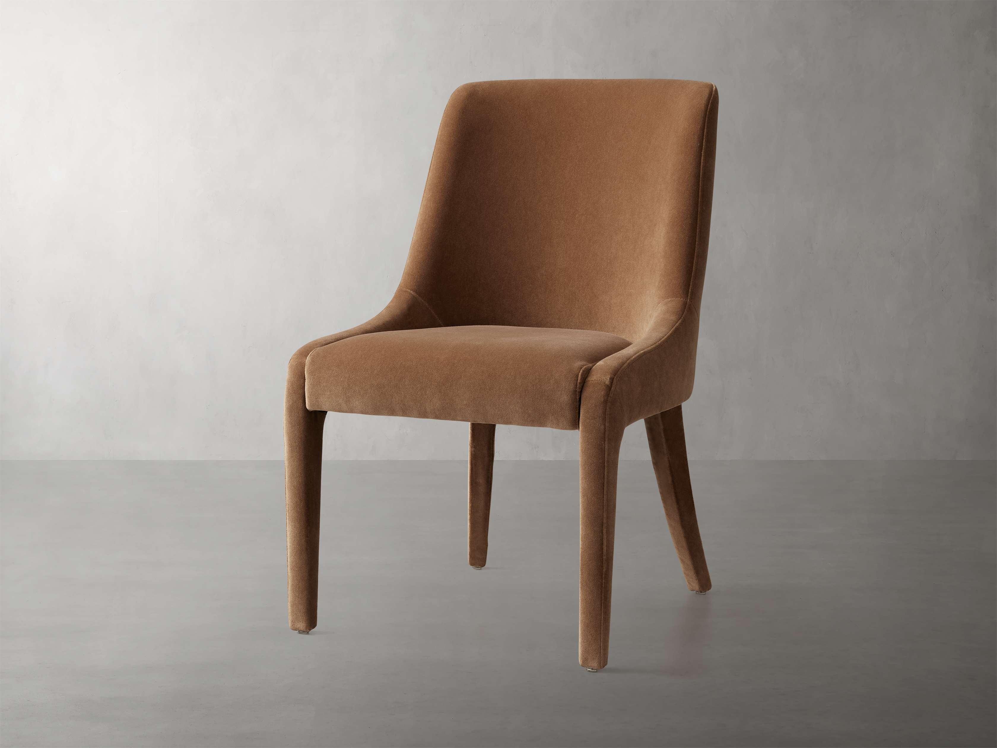 Burns Dining Chair in Upholstered Brown  Banks Cognac - Image 1