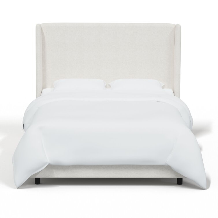 Tilly Upholstered Low Profile Queen Bed, White Performance - Image 0