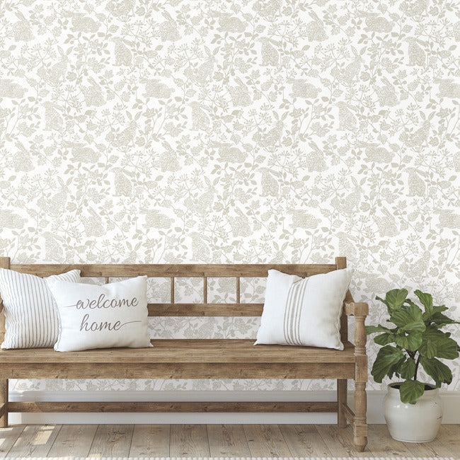 Botanical Bunnies Premium Peel + Stick Wallpaper - Image 2