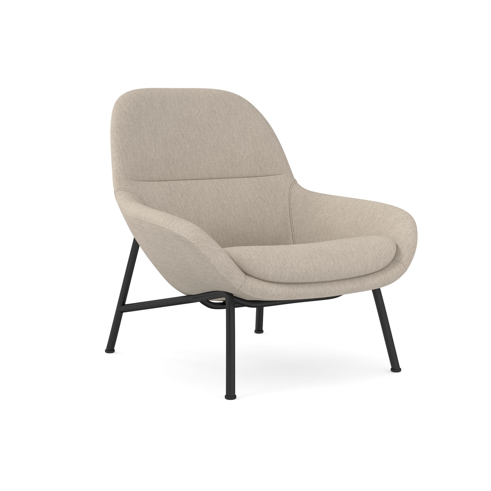 Fillmore Mid-Century Chair, Sand, Performance Coastal Linen, Matte Black - Image 0