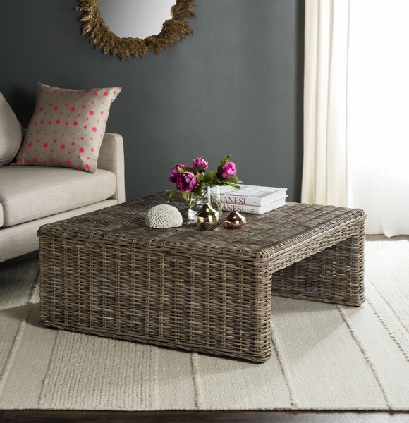 Persis Wicker Coffee Table - Natural - Safavieh - Image 4