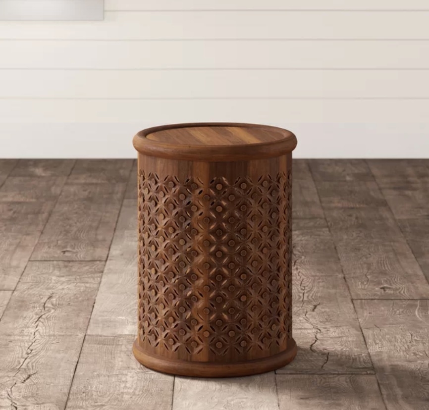 Marple Solid Wood Tray Top Drum End Table - Image 0