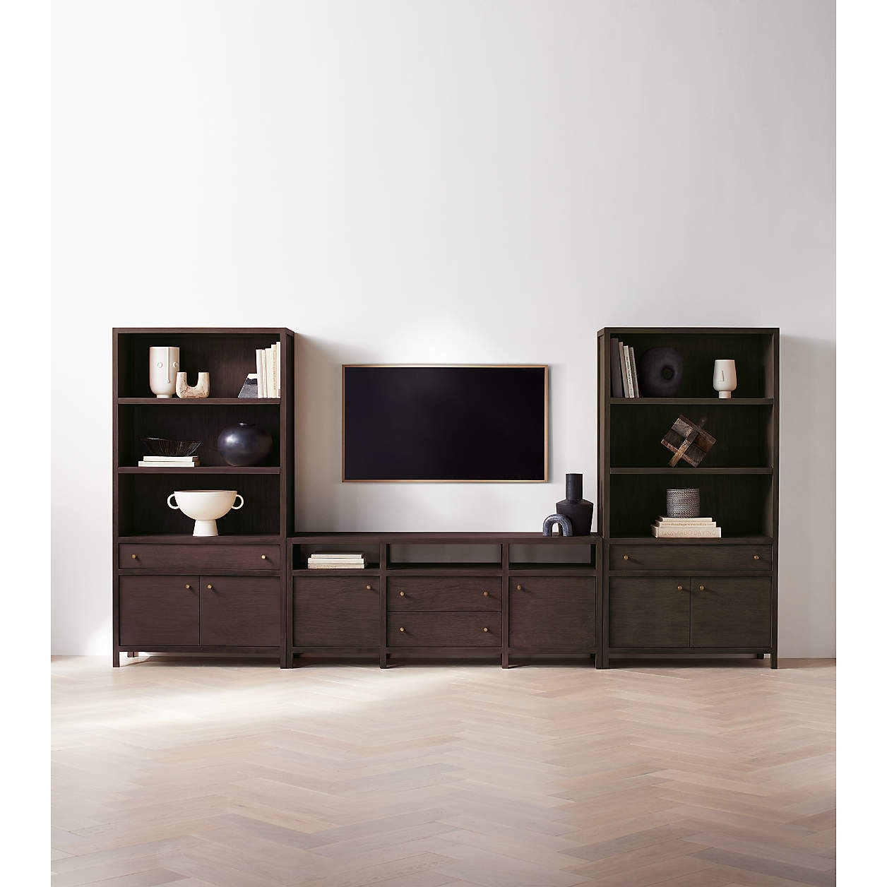 Keane Espresso Wood Closed Bookcase - Image 1