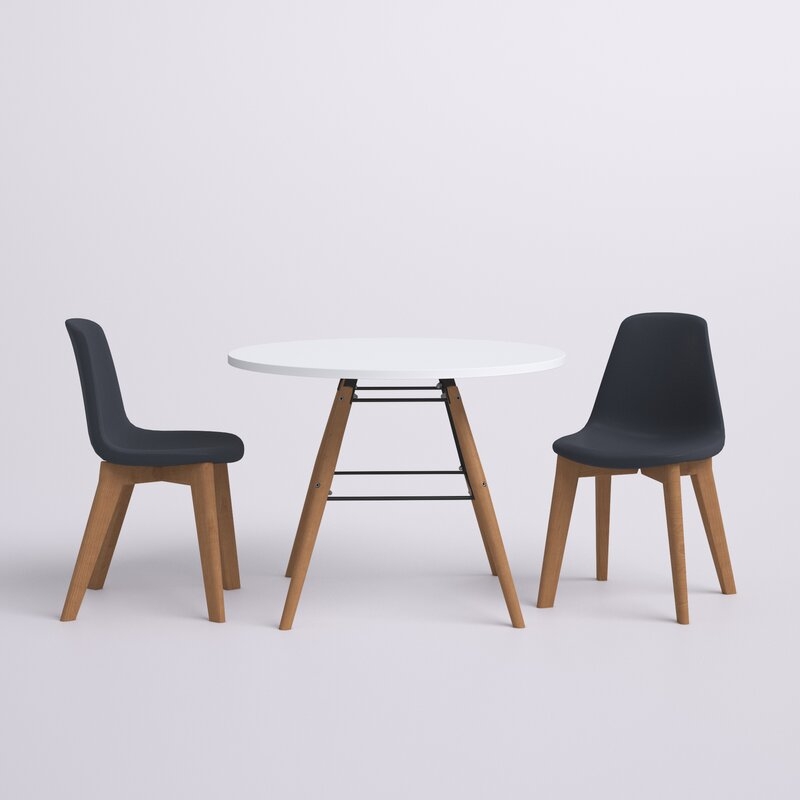 Adalwen Kids 3 Piece Round Play / Activity Table and Chair Set - Image 3