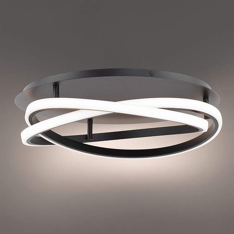 Modern Forms Veloce 18" Wide Black Spiral Ring LED Ceiling Light - Style # 360F3 - Image 1