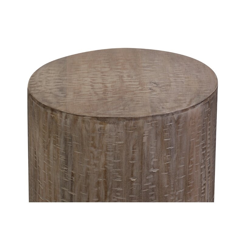 Perez Solid Wood Drum End Table - Image 1