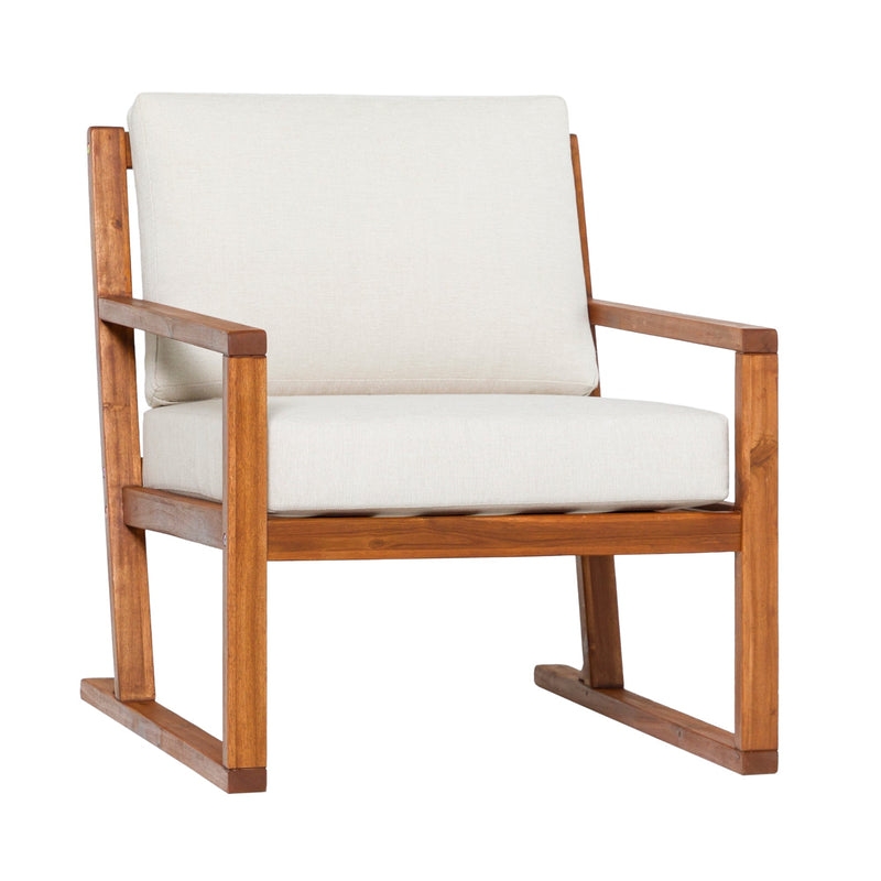 Modern Slat Back Wood Club Chair - Brown - Image 2