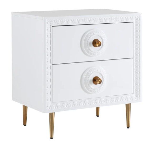 Bovey White Lacquer Side Table - Image 0