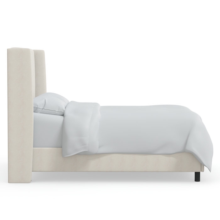 Tilly Upholstered Low Profile Queen Bed, White Performance - Image 2
