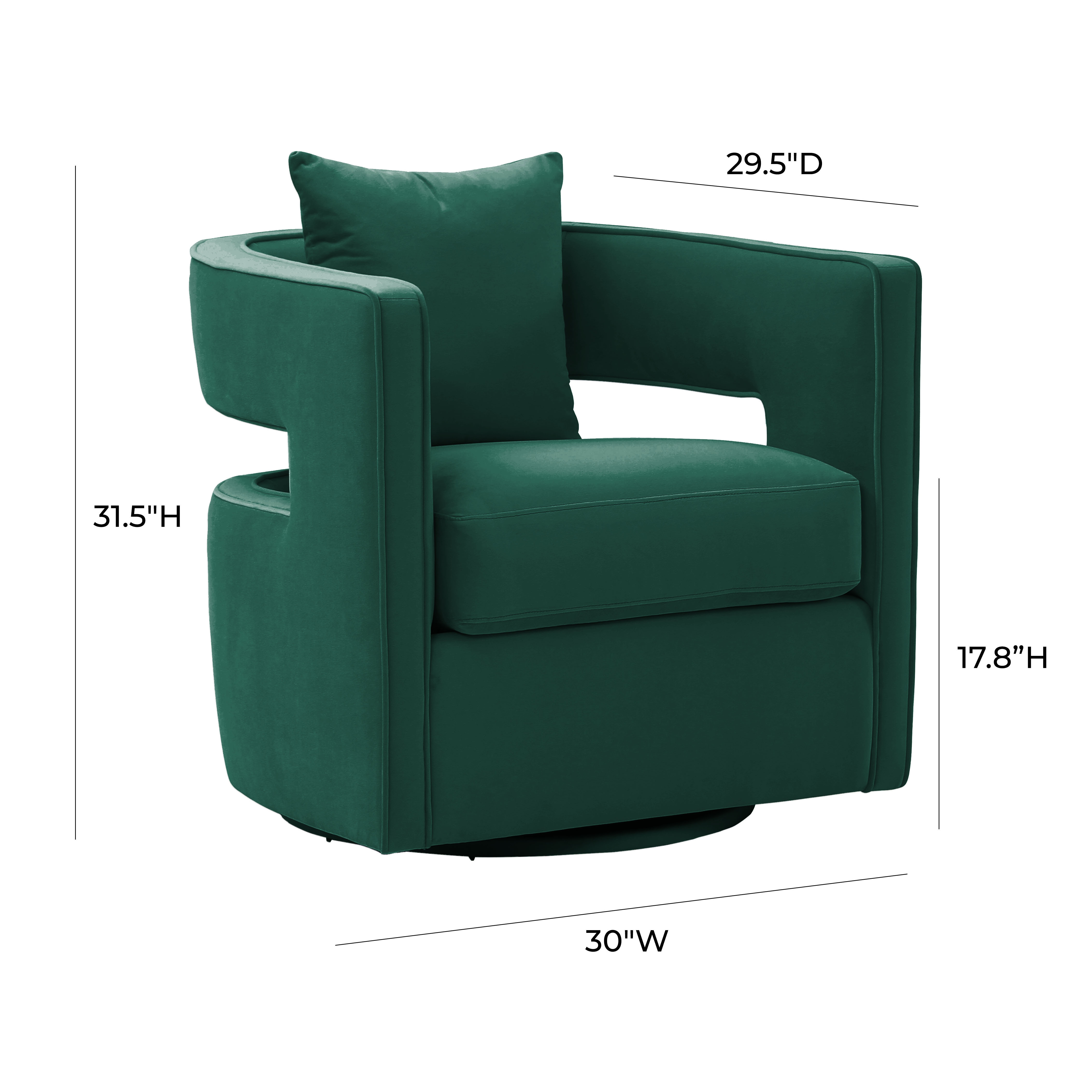 Kennedy Forest Green Swivel Chair - Image 4
