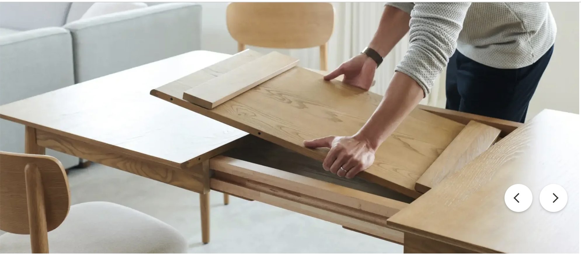 Serif Extendable Dining Table (59" to 79") - Oak - Wood - Image 2