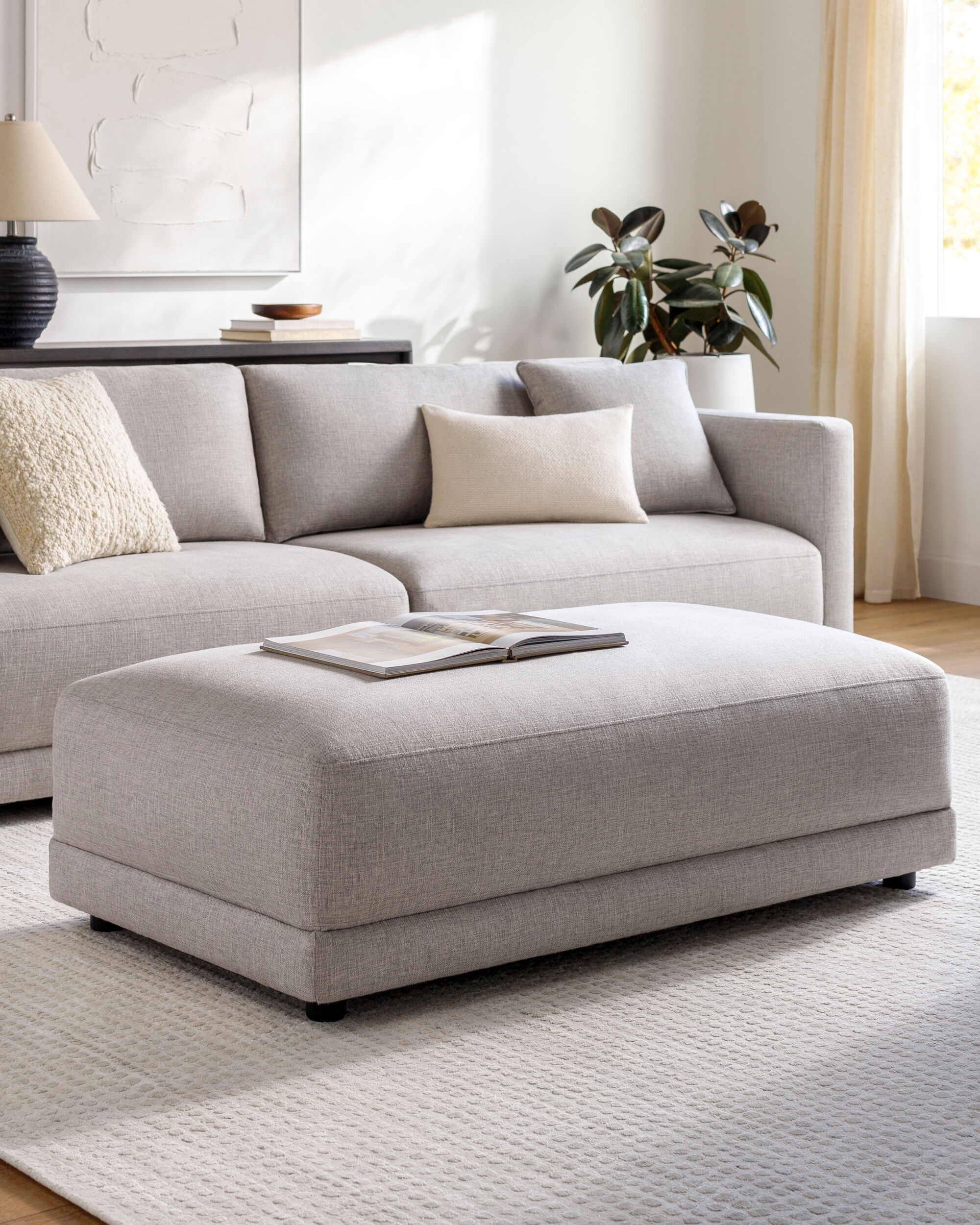 Parley Polyester 18"H x 57"W x 32"D Ottoman - Image 1