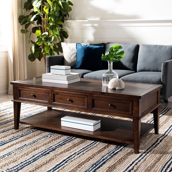 Manelin Coffee Table With Storage Drawers - Sepia - Arlo Home - Image 0