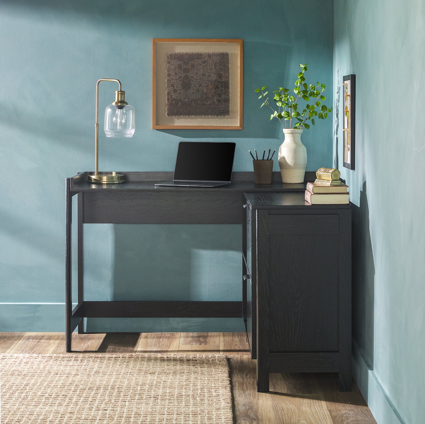 Holmes Modern L-Shaped Desk with Drawer Storage - Image 0