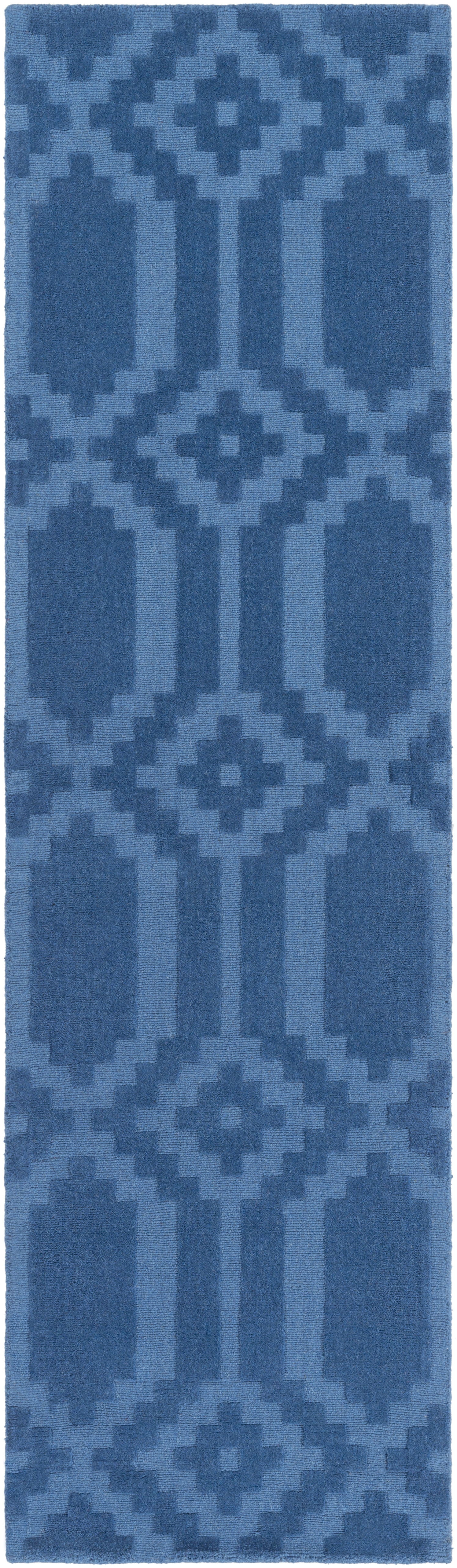 Metro Blue Indoor 2'3" x 14' Handmade Rug - Image 0