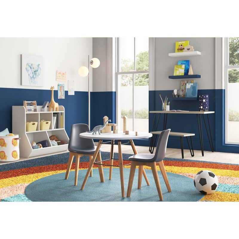 Adalwen Kids 3 Piece Round Play / Activity Table and Chair Set - Image 4
