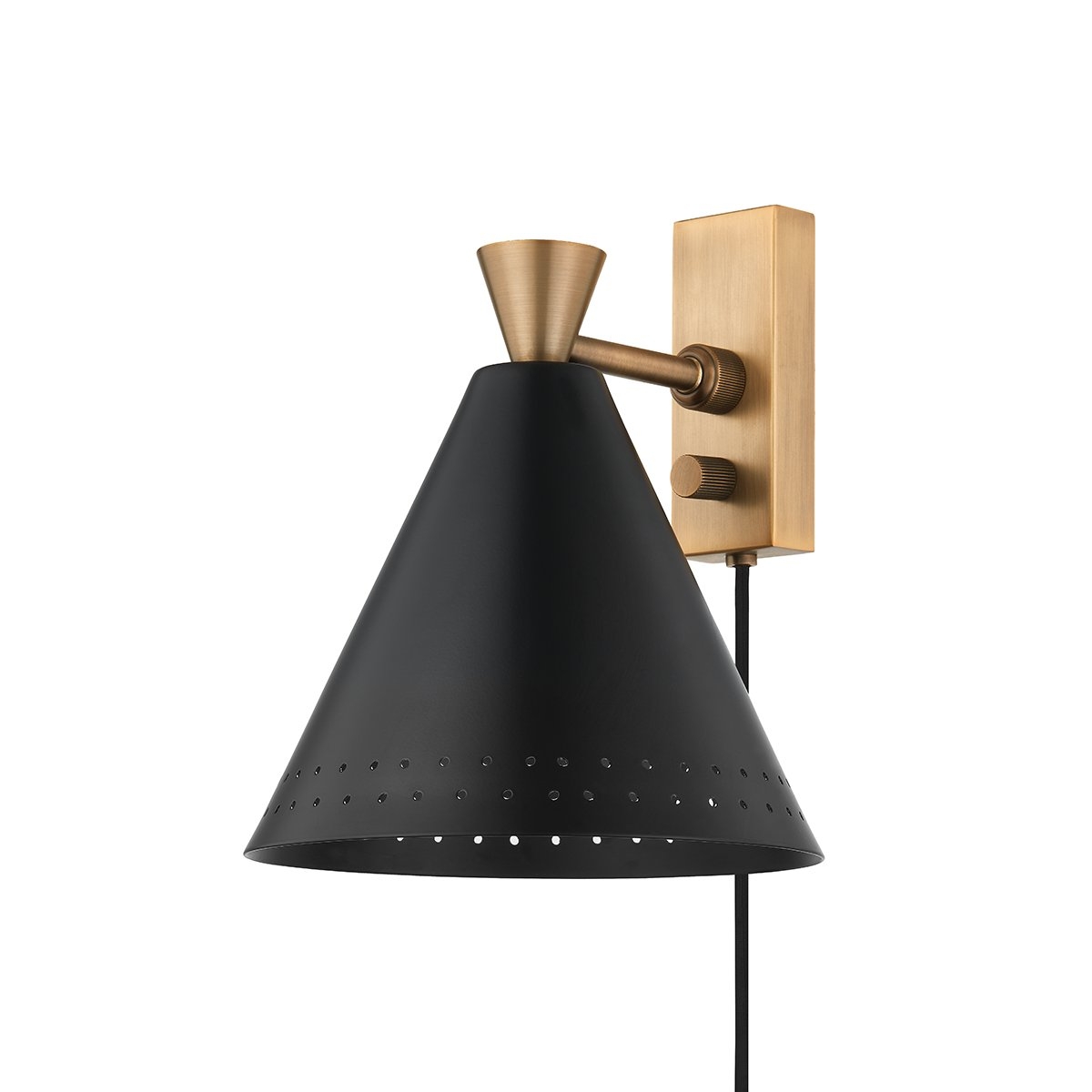 Troy Lighting Marvin Plug-in Sconce - Soft Black - Image 0