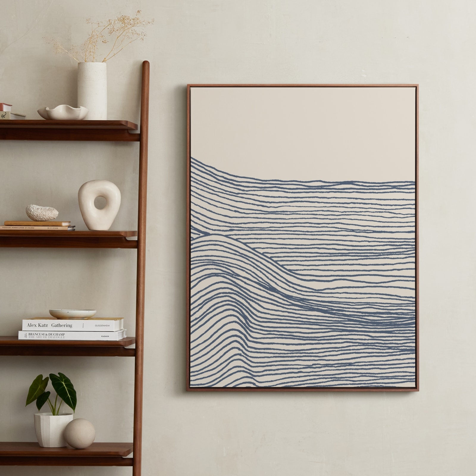 Rolling Waves II, 30" x 40", Canvas, Walnut frame - Image 1