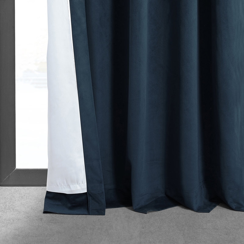 Olivia Signature Thermal Lined 100% Blackout Velvet Curtains for Bedroom & Living Room Curtains Single Panel Window Curtains - Image 7