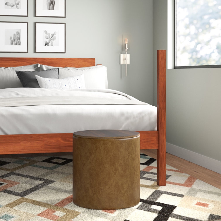 Aluino Faux Leather Ottoman - Image 1