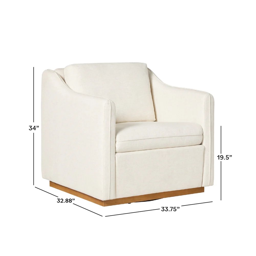 Nash Modern Farmhouse Easy Assembly Linen Swivel Accent Chair - Image 5