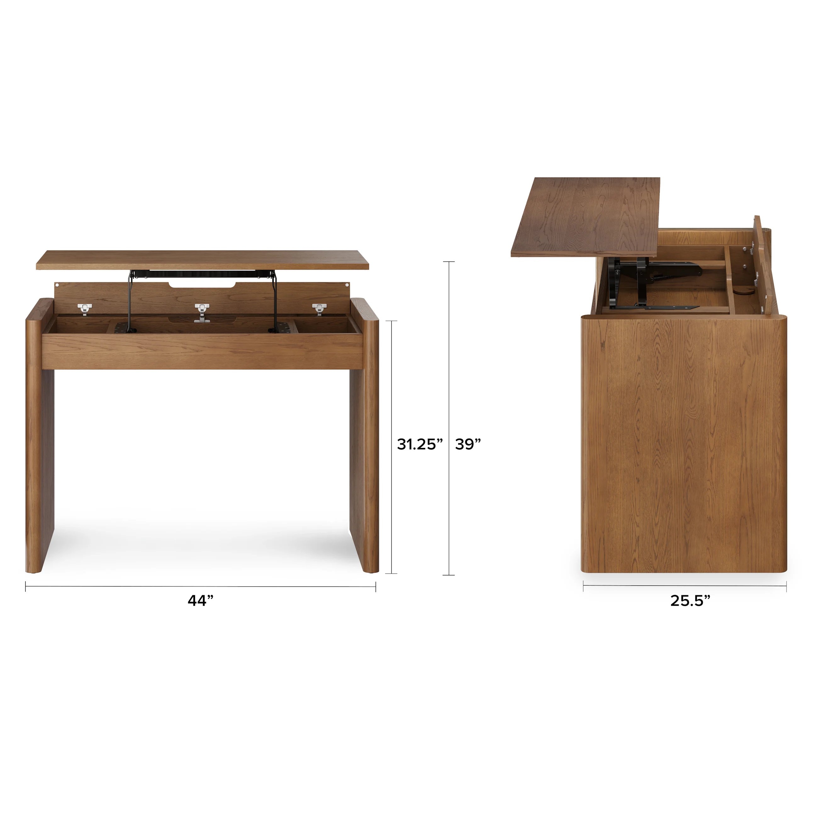 Torme 44" Height Adjustable Desk - Smoked Oak - Image 4