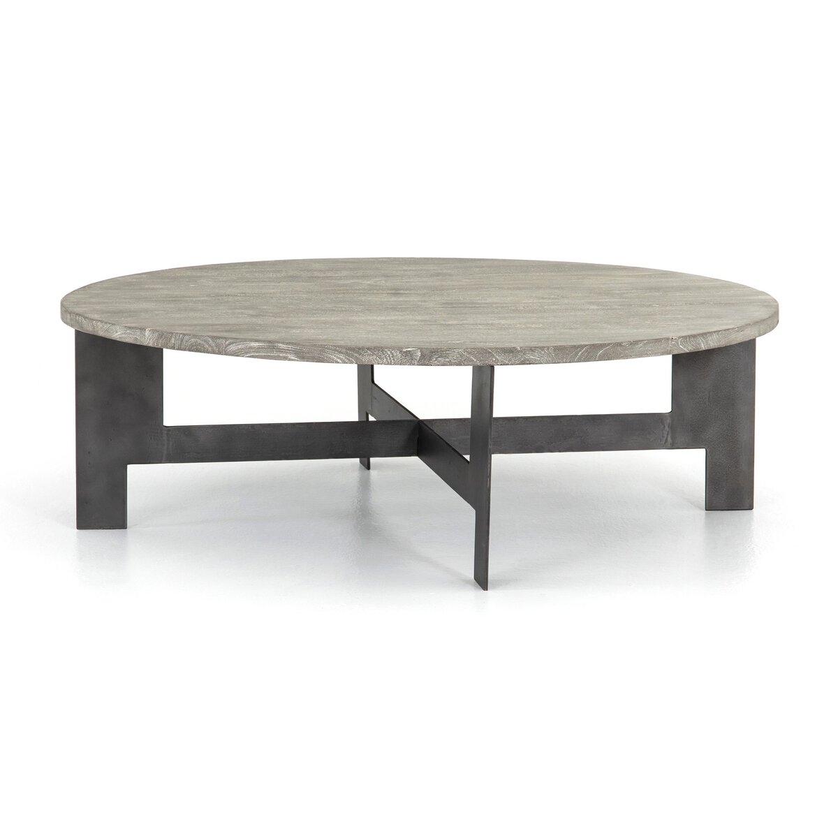 Round Coffee Table With Iron - Charcoal - Image 1