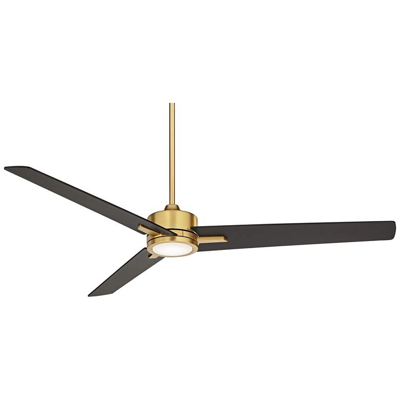 60" Casa Vieja Monte Largo Soft Brass LED Ceiling Fan with Remote - Image 0