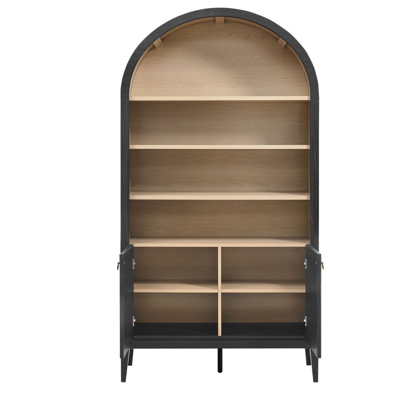 Nolan 74" Tall Arched Storage Display Cabinet Bookshelf - Image 1