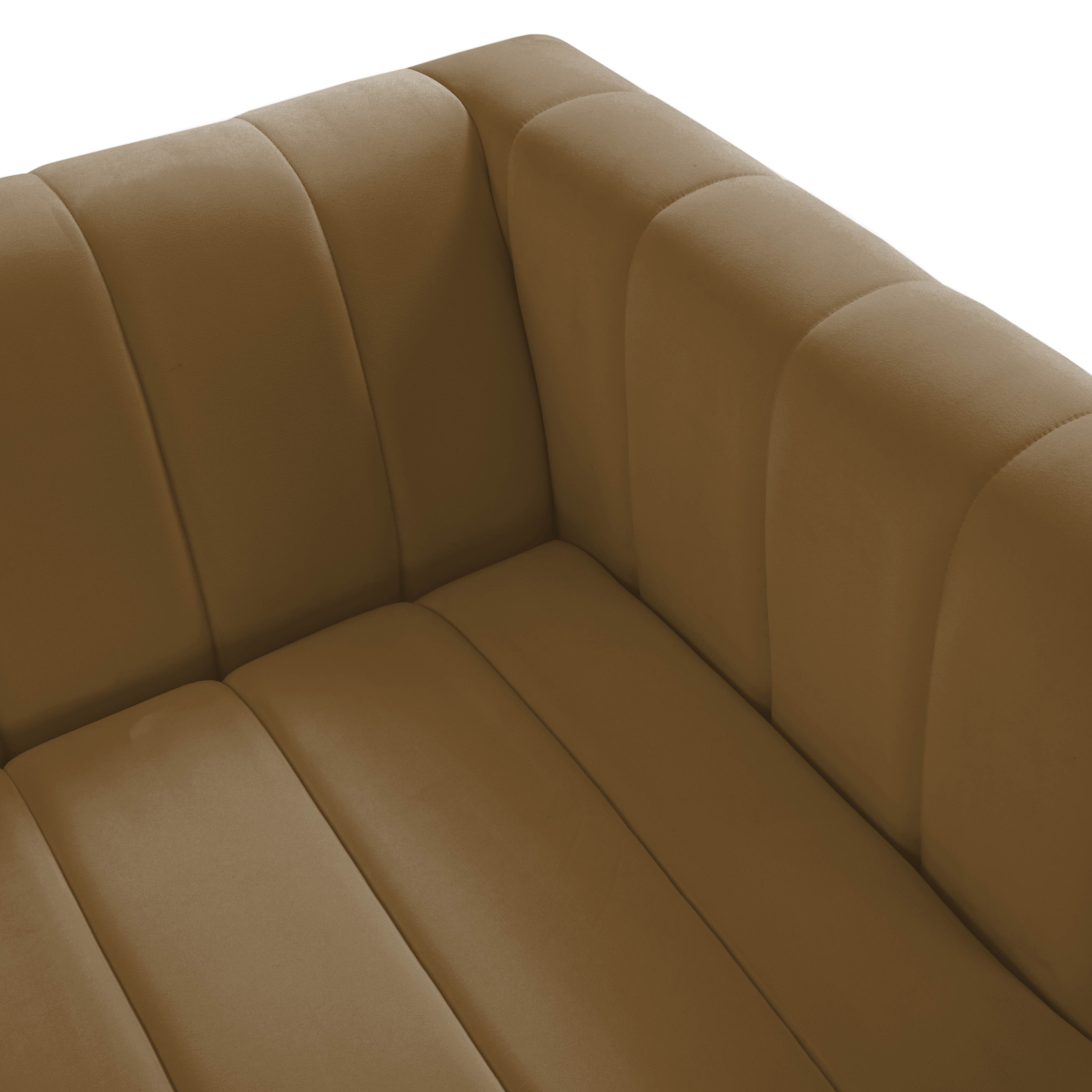 Norah Cognac Velvet Sofa - Image 4