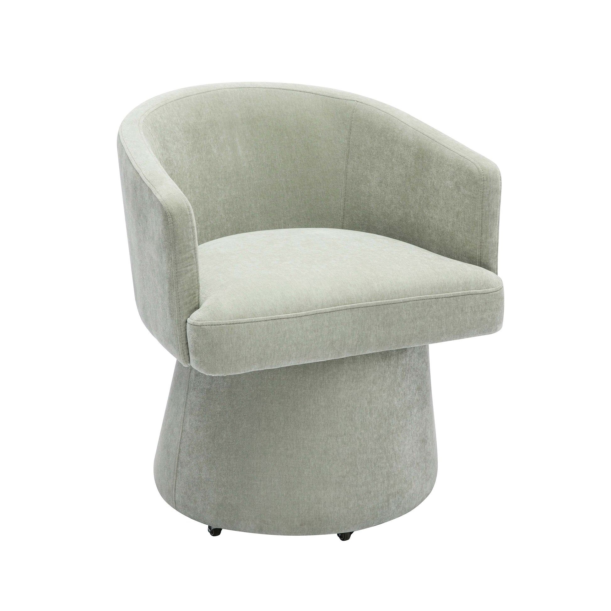 Kristen Light Green Upcycled Chenille Rolling Desk Chair - Image 0