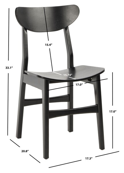 Lucca Retro Dining Chair - Black - Safavieh - Image 9
