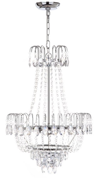 Sonja 3 Light 18 Inch-Dia Pendant - Chrome/Clear - Safavieh - Image 2