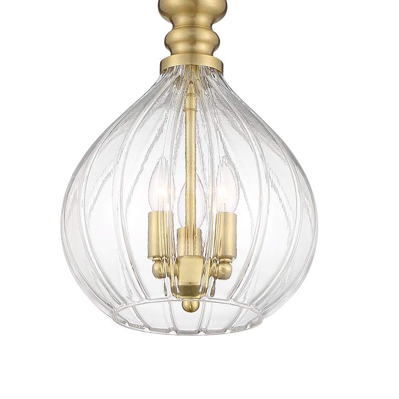 Possini Euro Houten 11 1/2" Wide Soft Gold 3-Light Glass Mini Pendant - Image 2