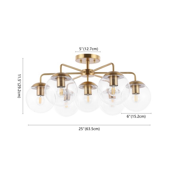 Camdyn 7Lt 25" Flush Mount - Brass - Image 6