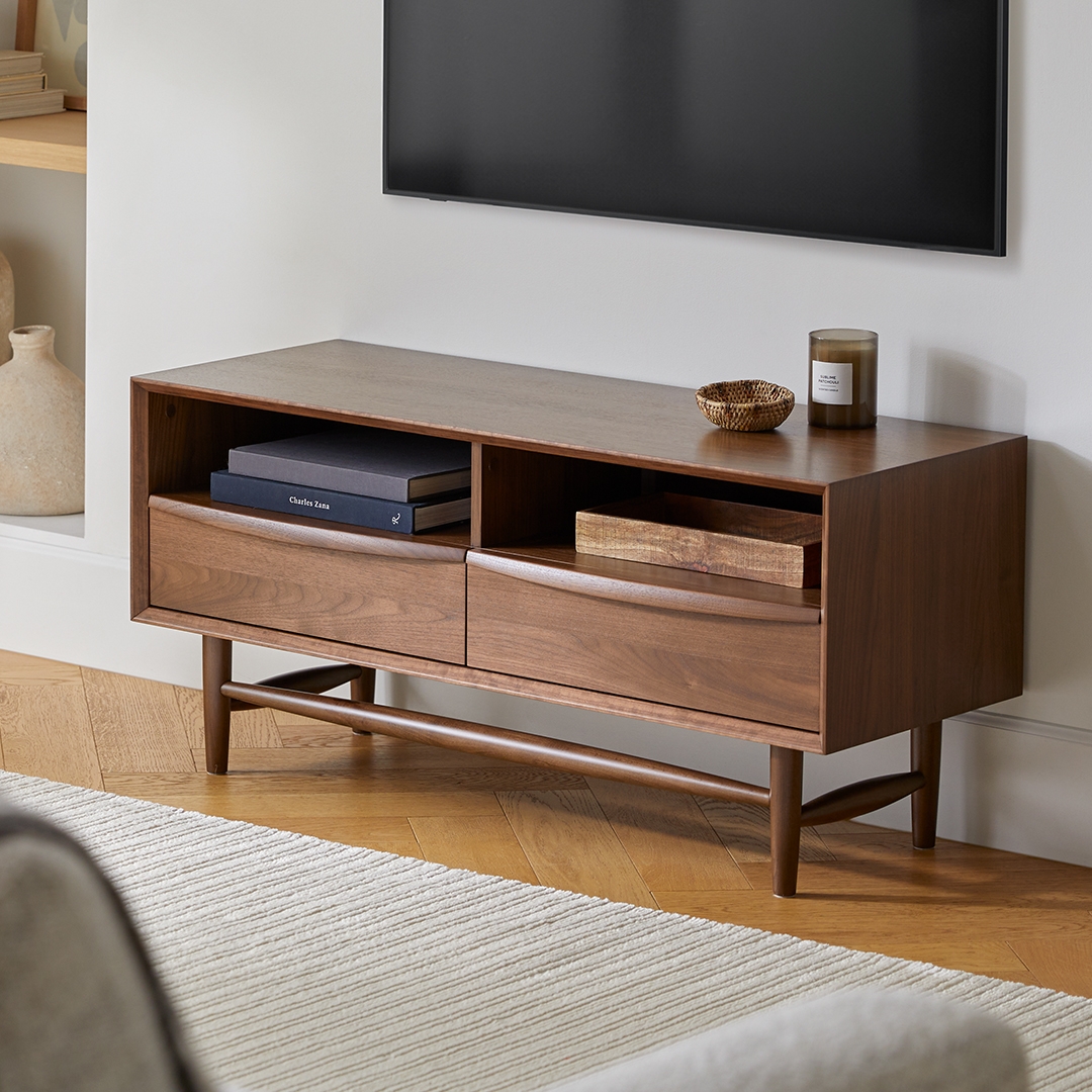 Lenia 42" Low Media Unit - Walnut - Image 3