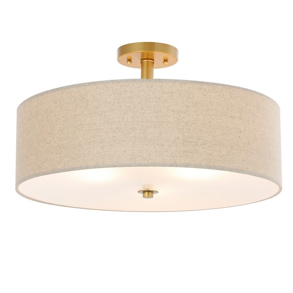 Jolana 3Lt 12.5" Flush Mount - Oatmeal/Gold - Image 0