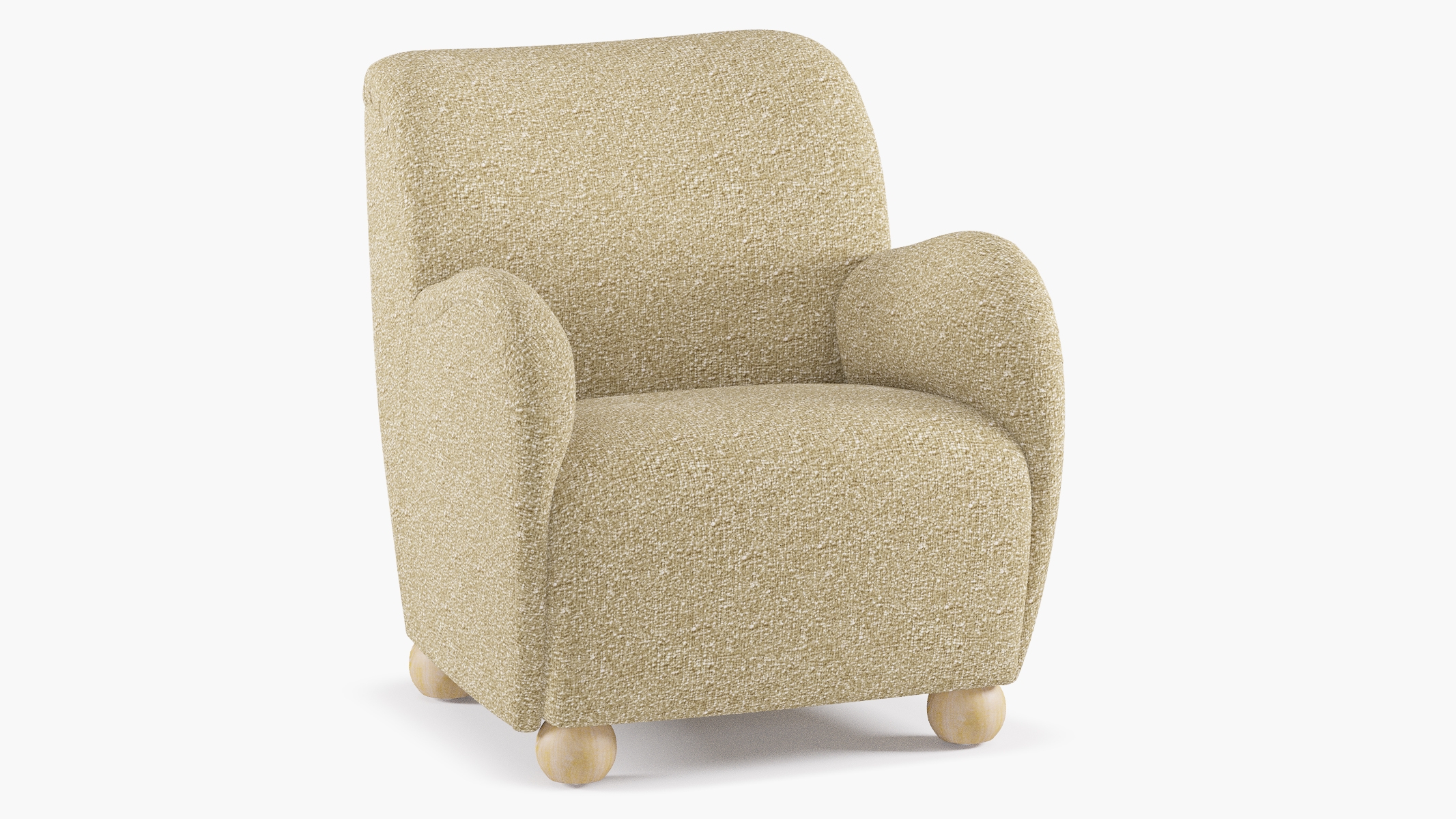 Bun Foot Accent Chair, Buff Bouclé, Natural - Image 0