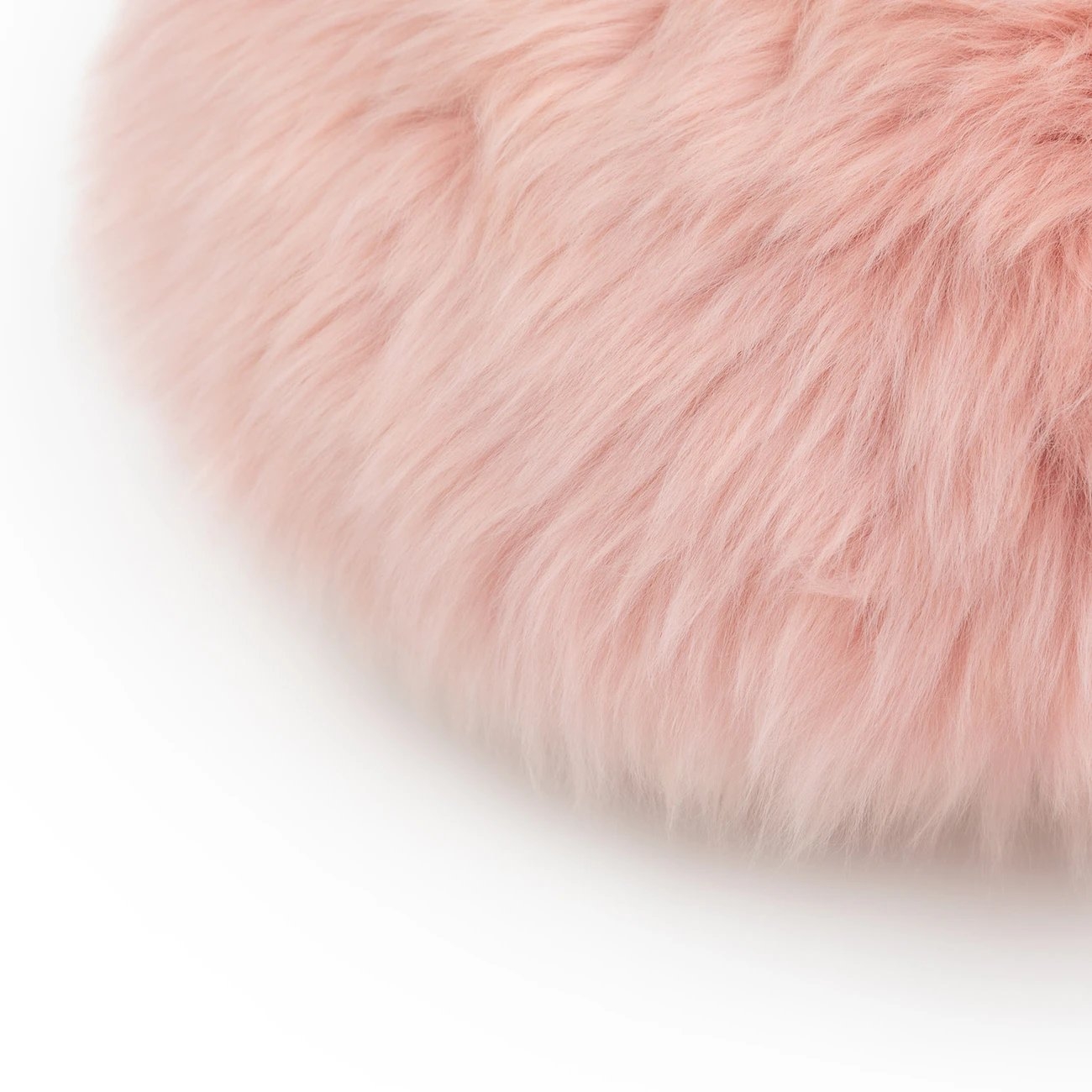 Lanna Round Sheepskin Pillow - Pink - Image 3