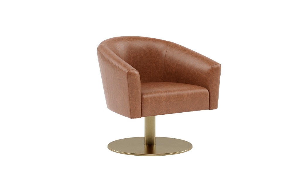 Tegan Leather Pedestal Swivel Chair - Image 1