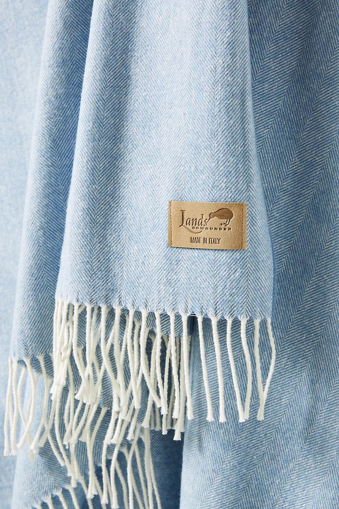 Solid Herringbone Throw Blanket - Image 1