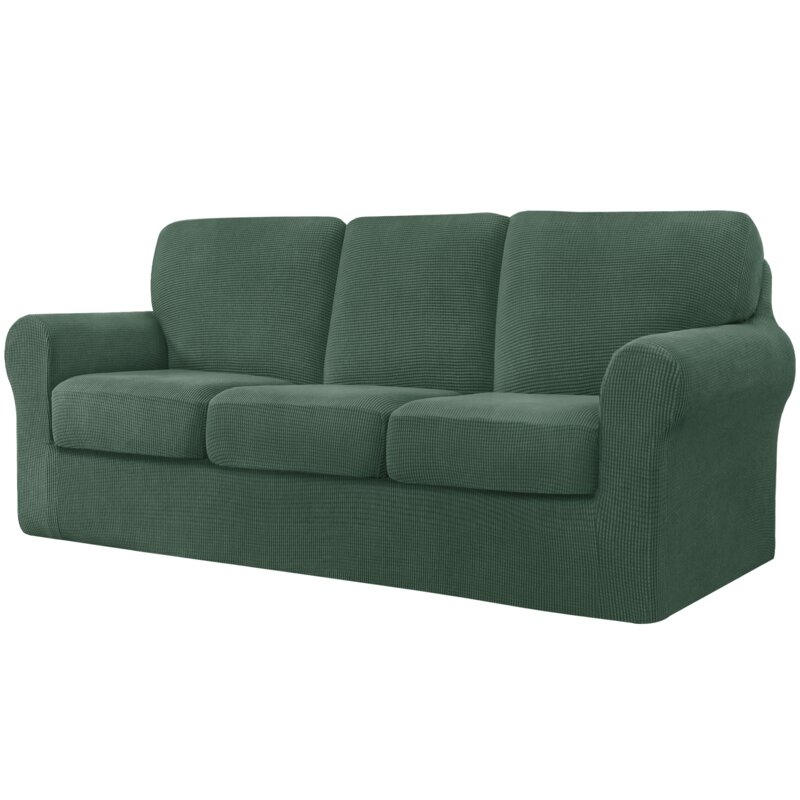 Separate Seat Backrest Box Cushion Sofa Slipcover - Image 1