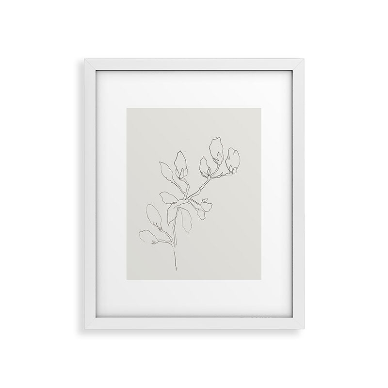 Floral Study No 3 by Megan Galante - Framed Art Print Modern White 18" x 24" - Image 0