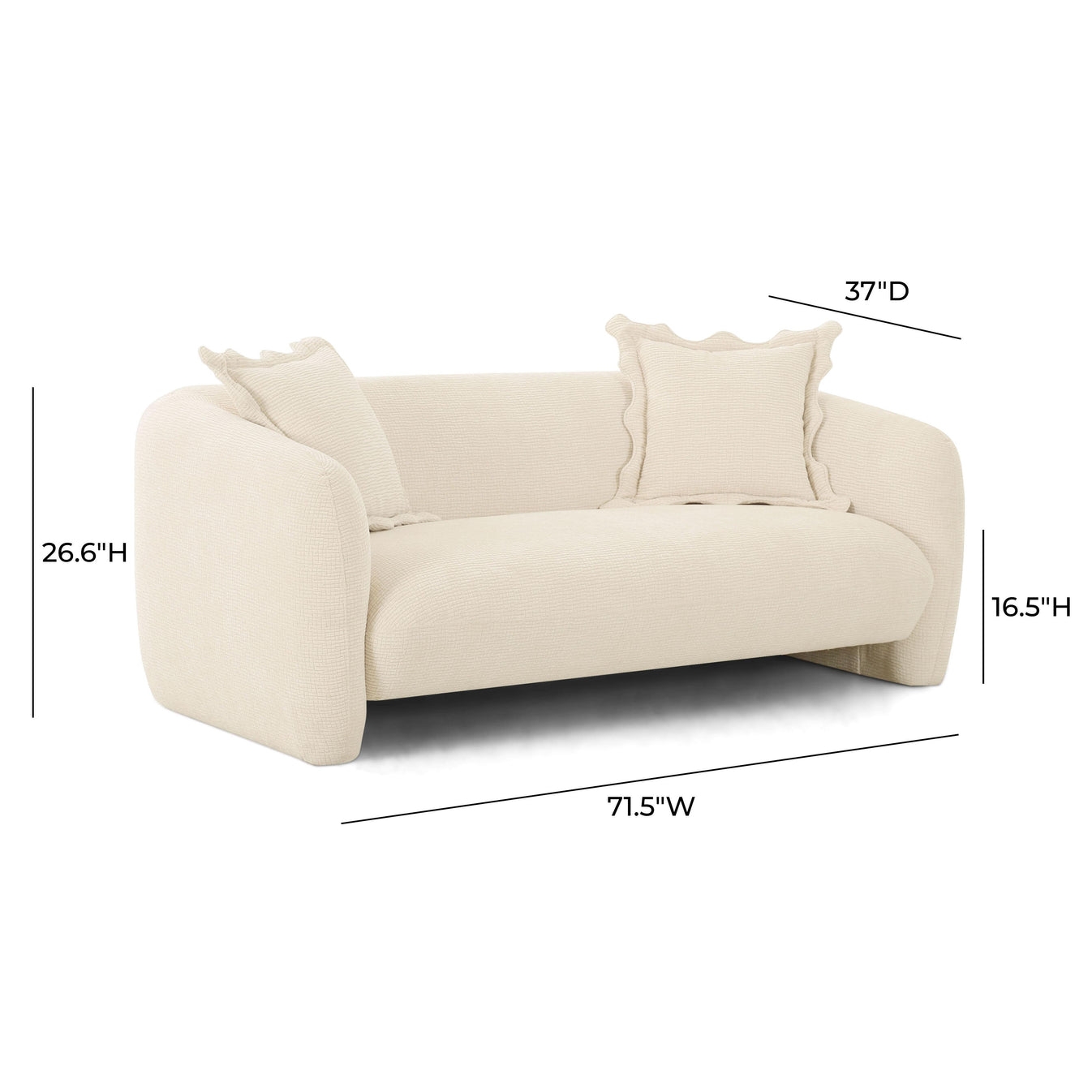 Lou Sandstone Textured Fabric Loveseat - Image 5